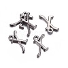 Gunmetal Plated Alloy Letter Pendants PALLOY-P097-03-X-2
