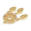 Rack Plating Brass Cubic Zirconia Pendants KK-D031-06G-3