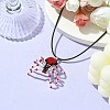 Braided Glass Seed Bead Spider Pendant Necklaces NJEW-MZ00036-4