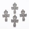 Tibetan Style Alloy Ankh Cross Pendants TIBEP-M035-02AS-FF-1