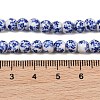Handmade Flower Printed Porcelain Ceramic Beads Strands PORC-M005-6mm-10-5