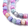 Opaque Baking Painted Glass Beads Strands EGLA-N006-075-3