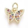 Brass Micro Pave Cubic Zirconia Charms ZIRC-I032-59G-1