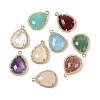 Natural Mixed Stone Faceted Teardrop Pendants G-I382-01G-1