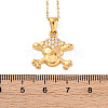 304 Stainless Steel Crystal Rhinestone Skull Pendant Necklaces NJEW-Z057-03B-G-5