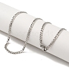 Non-Tarnish 201 Stainless Steel Curb Chain Necklaces for Men NJEW-M218-04B-P-1