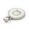 304 Stainless Steel with White Shell Pendants STAS-G268-01Q-P-3