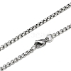 304 Stainless Steel Goth Knot Cross Pendant Box Chain Necklaces NJEW-M010-05P-3