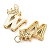 Brass Micro Pave Clear Cubic Zirconia Pendants KK-G498-01W-02-2