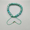 Adjustable Electroplated Faceted Cube Glass Braided Beaded Bracelets for Women Men DM4334-3-1