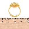 Flower Brass Micro Pave Cubic Zirconia & Enamel Cuff Ring Settings KK-CBAC351-06G-05-3