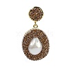 Natural Pearl Teardrop Stud Earrings EJEW-P297-01G-3