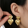 201 Stainless Steel Heart Dangle Stud Earrings EJEW-D084-17G-2