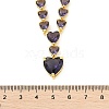 Brass Cubic Zirconia Heart Pendant Necklaces NJEW-Z059-07P-01-5