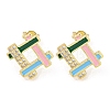 Hollow Rhombus Real 18K Gold Plated Brass Stud Earrings EJEW-L269-102G-01-1