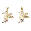 Brass Micro Pave Colorful Cubic Zirconia Pendants ZIRC-N039-253-2