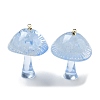 Luminous Epoxy Resin Mushroom Pendants RESI-C054-01B-2