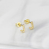 Brass Clear Cubic Zirconia Stud Earrings WGC2A80-10-1