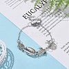 Shell & Starfish & Turtle Alloy Charm Bracelet for Women BJEW-JB09354-2