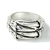 Claw Alloy Open Cuff Rings RJEW-K275-03AS-2