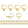 Brass Huggie Hoop Earring Findings & Open Jump Rings KK-TA0007-83G-30