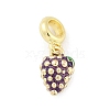 Brass Enamel Fruit European Dangle Charms KK-Z090-08G-06-1