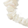 Natural White Mother of Pearl Shell Chip Bead Bracelets for Couple Friendship BJEW-JB11533-01-3