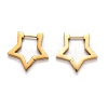 304 Stainless Steel Star Huggie Hoop Earrings STAS-J033-05G-2