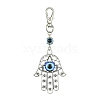 Alloy with Resin Evil Eye Pendant Decoration HJEW-JM01473-01-1