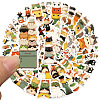 50Pcs Cute Jenga Cat Theme PVC Self-Adhesive Waterproof Stickers PW-WGAFF09-01-3