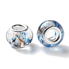 Transparent Two-Color Brass Cores Acrylic European Beads OACR-M024-05P-07-2