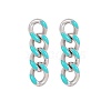 304 Stainless Steel Enamel Curb Chains Dangle Stud Earrings SI8775-1-1