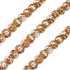 1 Strand Handmade Lampwork Inner Flower Rondelle Beads Strands LAMP-TA0002-72C-2