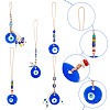 5Pcs 5 Style Handmade Glass Evil Eye Pendant Decorations HJEW-PH0001-47-3