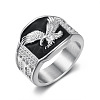 304 Stainless Steel and Enamel Finger Rings for Men FS-WG4515C-10-2