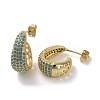 Brass Micro Pave Cubic Zirconia Stud Earrings EJEW-H308-10G-06-2