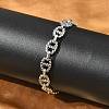 304 Stainless Steel Oval Link Chains Bracelets for Men & Women BJEW-D042-47P-1