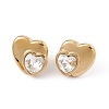 Rhinestone Double Heart Stud Earrings EJEW-L282-12G-2