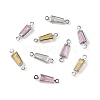 SHEGRACE Brass Pave Cubic Zirconia Trapezoid Connector Charms XGRQ2O597-444P-2