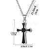 Stainless Steel Black Enamel Cross Pendant Urn Ashes Necklaces PW-WGDC362-01-2