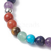 Chakra Natural Mixed Gemstone Beads Stretch Bracelets for Women BJEW-JB12607-01-4