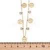 Saint Patrick's Day 304 Stainless Steel Crystal Rhinestone Flat Round and Clover Tassel Bib Necklaces for Women NJEW-A064-01G-5