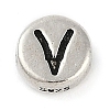 925 Sterling Silver Flat Round with Letter Beads LS-STER-G044-01AS-V-1