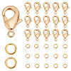 GOMAKERER 30Pcs Brass Lobster Claw Clasps with 30Pcs Open Jump Rings KK-GO0001-16-1