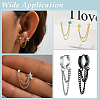 8Pcs 4 Colors Stainless Steel Cartilage Earrings with Double Dangle Chains AJEW-ME0001-50-4