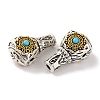 Rack Plating Tibetan Style Alloy 3 Hole Guru Beads PALLOY-F313-04AS-2