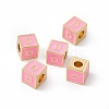 Rack Plating Brass Enamel Beads KK-B060-04G-05D-3