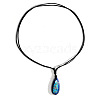 Dyed Natural Imperial Jasper Teardrop Pendant Necklaces DZ8901-1-1