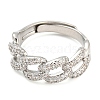 Curb Chains Shape Cubic Zirconia Adjustable Rings RJEW-Q781-05P-02-2