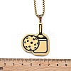 201 Stainless Steel Pickleball Paddle Pendant Box Chain Necklaces for Women Men NJEW-H050-02G-5